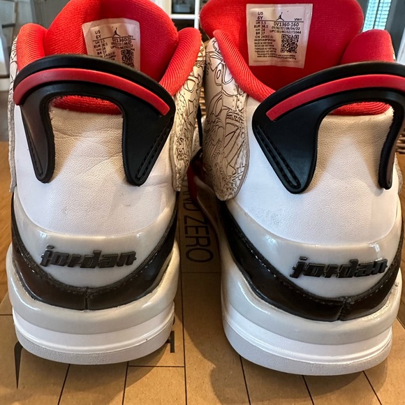 1. Air Jordan Dub Zero Big Kid size 6 red and black, used inside only - Picture 6 of 6